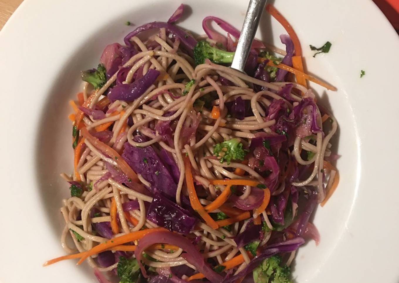 🥦 ENSALADA CALIENTE DE SOBA NOODLES 🍝 🥕 🥬 🥰