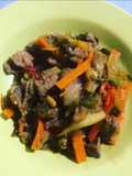 Work de verduras y carne magra