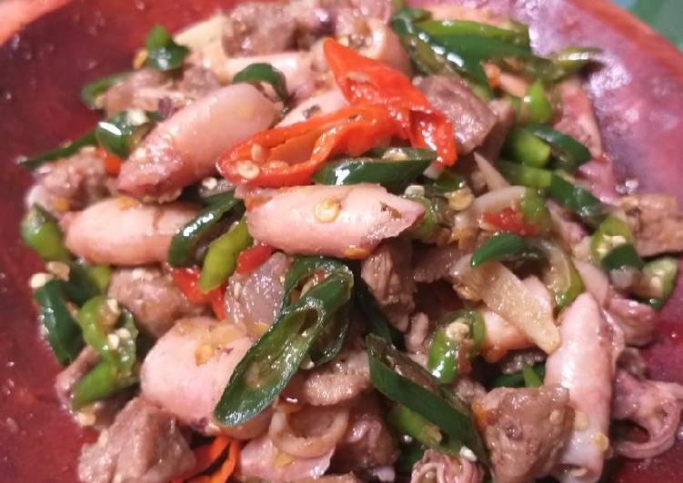 Resep Oseng cumi daging sapi pedas Bikin Ngiler