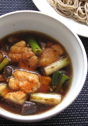 A picture of Soba Noodles With Chicken & Shiitake Soup.