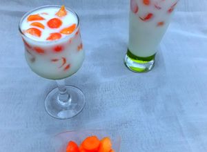 Foto resep Es Susu Pepaya Sirup Melon