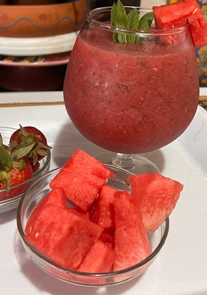 A picture of Watermelon strawberry smoothie.