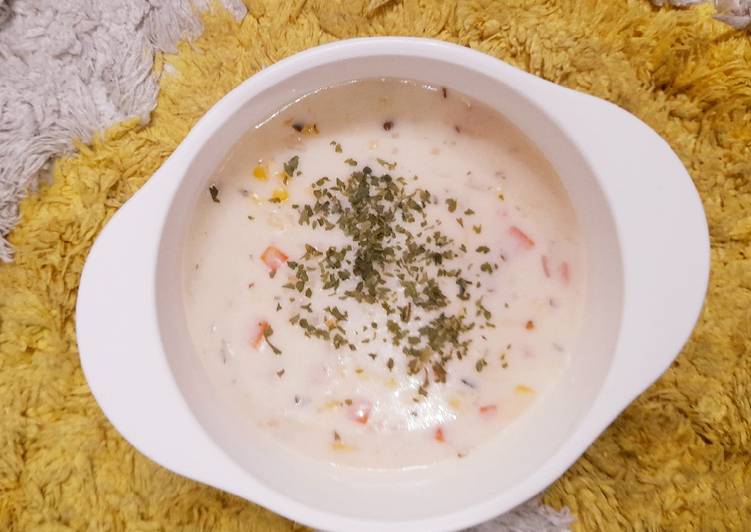 Cara Mudah Bikin Carrot &#39;n Corn Cream Soup 🥣 Enak dan Antiribet