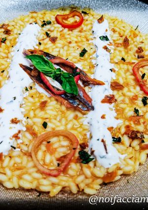 Foto di Risotto con Missoltino, Burrata e Cipolla Marinata