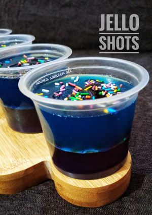 A picture of Jello shots.