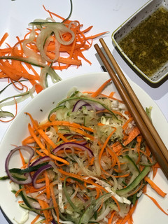 A picture of Zoodles salad.