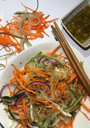 A picture of Zoodles salad.