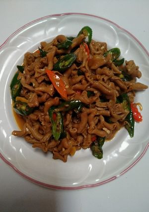 Foto resep Oseng usus ayam pedas