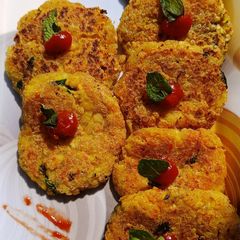 A picture of Tapioca pearls (Sabu dana) or Chickpeas Tikki.