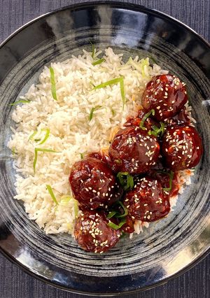 Koreai BBQ stílusú - húsgombócok recept fotója