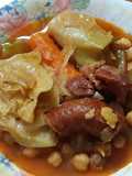 Potaje de garbanzos con verduras y chorizo