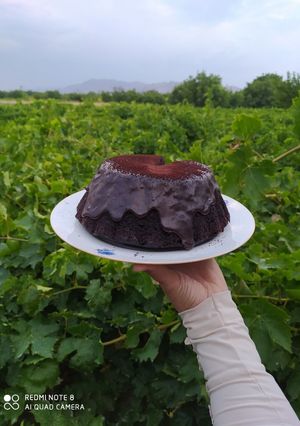 عکسی از دستور کیک سوپرایز شکلاتی بدون فر