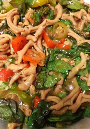 Foto resep Usus Ayam Kemangi Bumbu Kuning