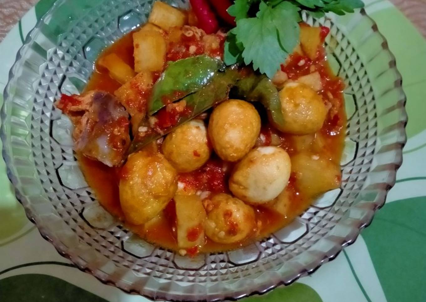 Sambal Ayam, Telur Puyuh, Kentang
