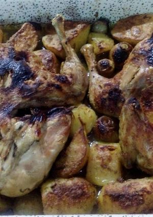 صورة لوصفة الدجاج مع البطاطا بالفرن