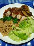 Boulgour brochettes de poulet hmiss et salade de laitue 🍴