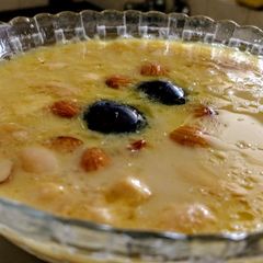 A picture of Dry fruits and black grapes Rabri.