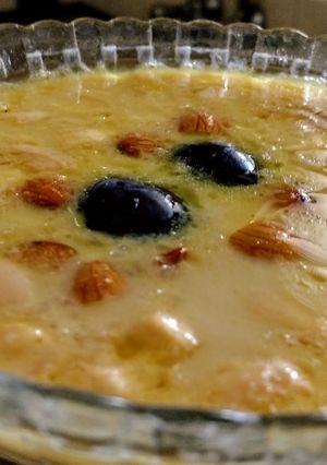 A picture of Dry fruits and black grapes Rabri.