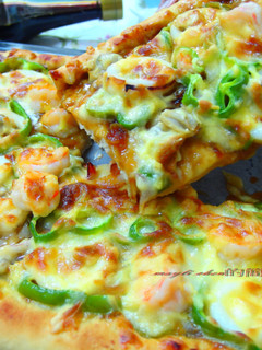 【源釀醬油】海鮮照燒 pizza 的食譜成品照片