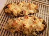 Berenjena rellena de pollo