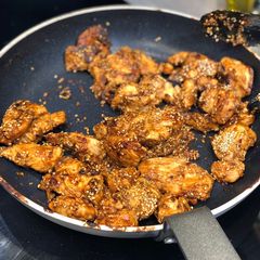 A picture of Miso and sesame chicken.
