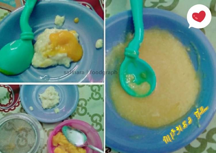 Langkah Mudah untuk Membuat MPASI YELLOW a.k.a MPASI  mangga + yeast + oat (mpasi 6m+), Enak