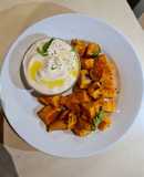 Airfryer sweet potato with cream cheese dip