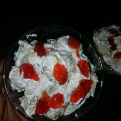 Cream fruit salad A picture of Cream fruit salad.