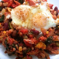 A picture of One pan hangover eggs.