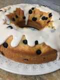 Budín de arándanos con crema, sin manteca, con batidora