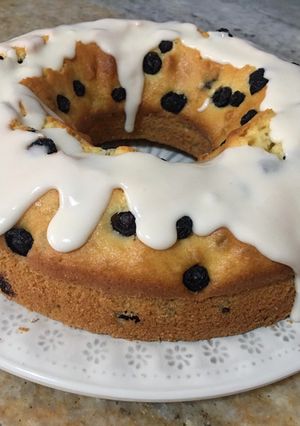 Una foto de Budín de arándanos con crema, sin manteca, con batidora