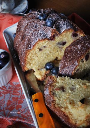 Une photo de Gâteau yaourt aux myrtilles