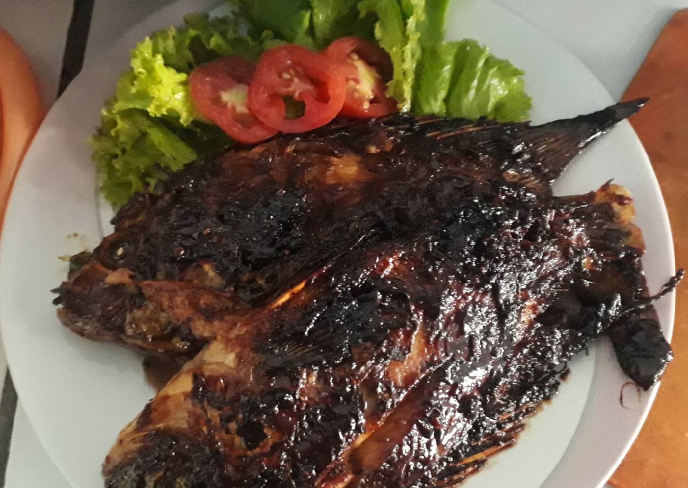 Ikan bakar teplon kecap jahe