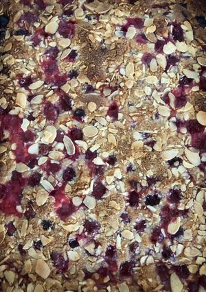 A picture of Red Gooseberry and Almond Tray Bake.