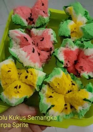 Foto resep Bolu Kukus Mekar Semangka 🍉 (No Sprite)