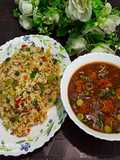 Veg Manchurian and Fried Rice