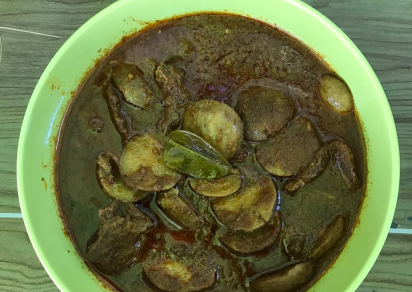 Rendang jengkol daging