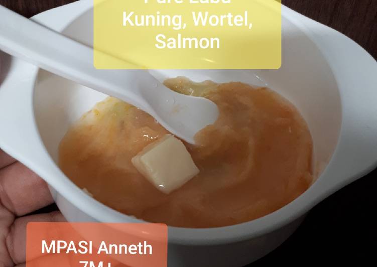 Resep masakan Pure Labu Kuning, Wortel dan Salmon | Cara Buat Pure Labu Kuning, Wortel dan Salmon Yang Lezat Sekali