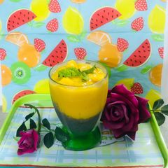 A picture of Chia seeds mango 🥭 pudding.