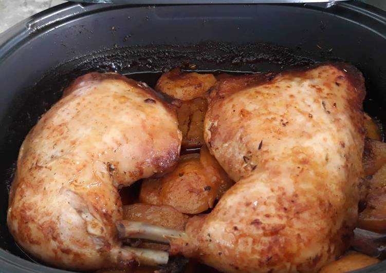 Muslos de pollos a las finas hierbas asado en micropro