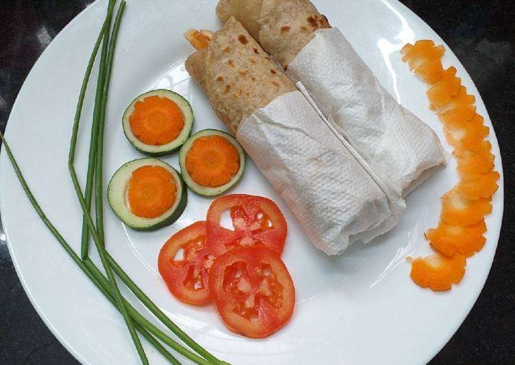 Recipe of Any-night-of-the-week Chapati Chips Roll