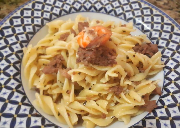 Beef Fusilli Aglio Olio