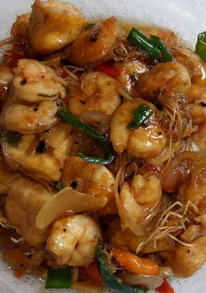 Foto resep Udang + Tahu Lada Hitam
