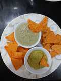 Nachos with Sweet and Spicy Dips