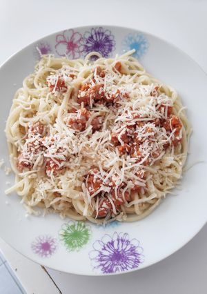 Una foto de Espaguetis con carne