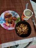Huevos revueltos con tomate y cebolla