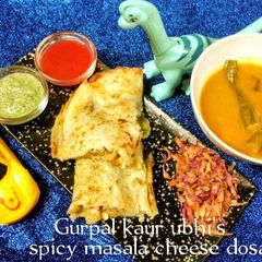 A picture of Spicy masala cheese dosa🧀.