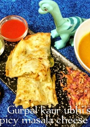 A picture of Spicy masala cheese dosa🧀.