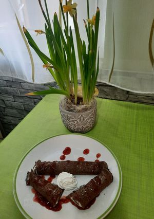 Csokipalacsinta citrusos túróval, gluténmentesen recept fotója