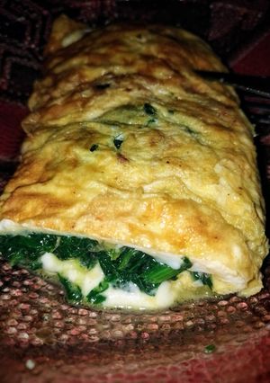 Una foto de Omelette de espinacas y queso Brie